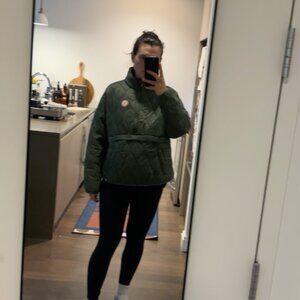 The Great Outdoorsman For Women Quilted Half Zip Jacket in Olive